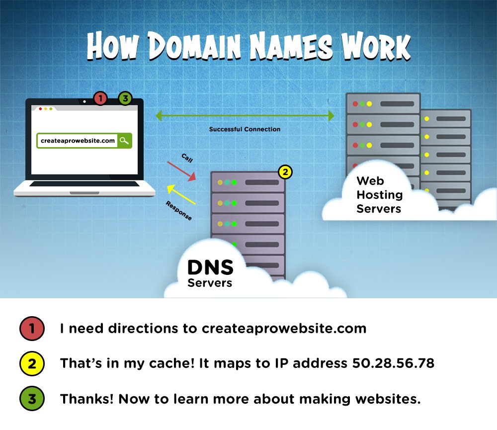 how domain names work infographic