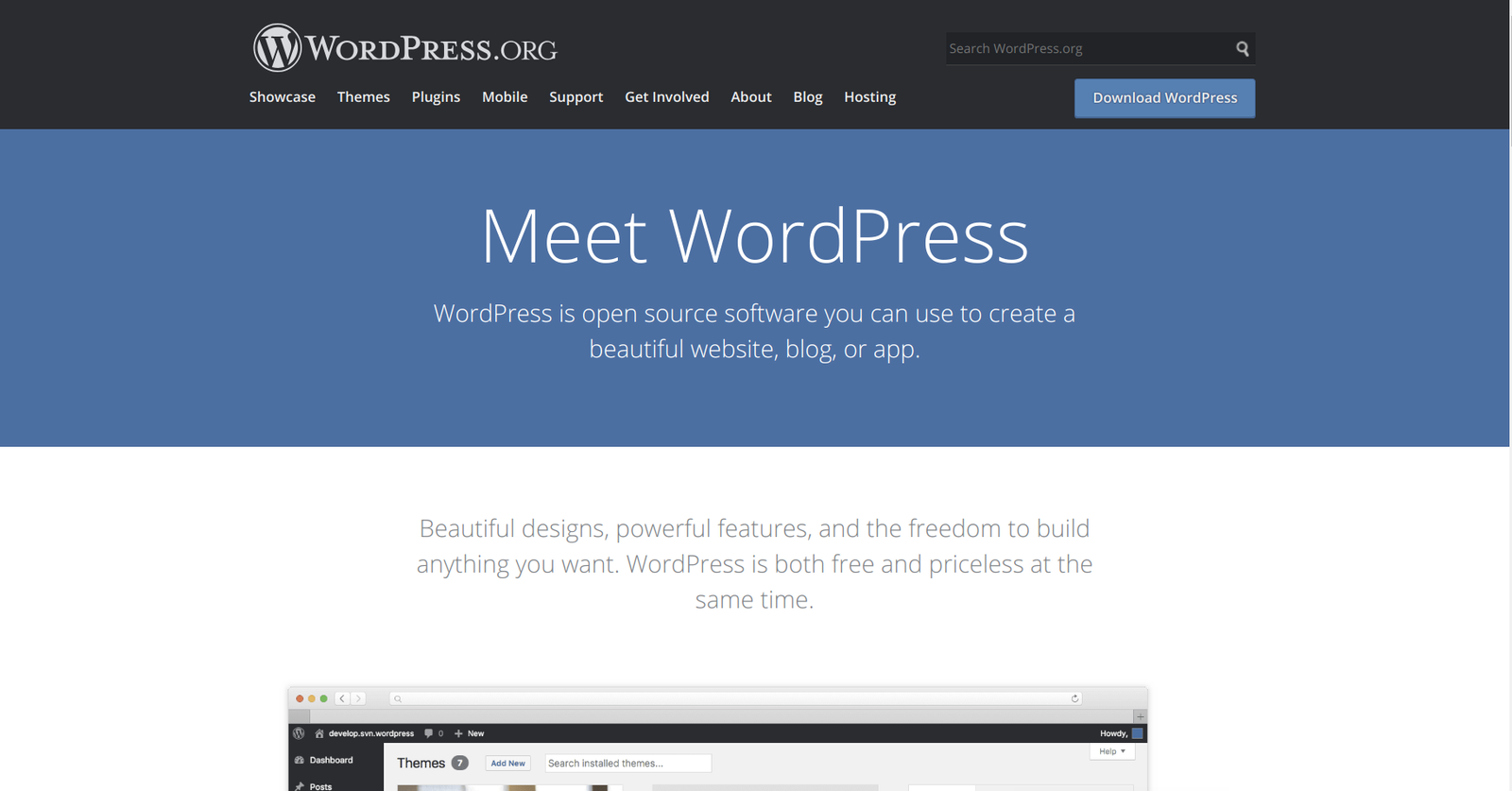 wordpress org homepage