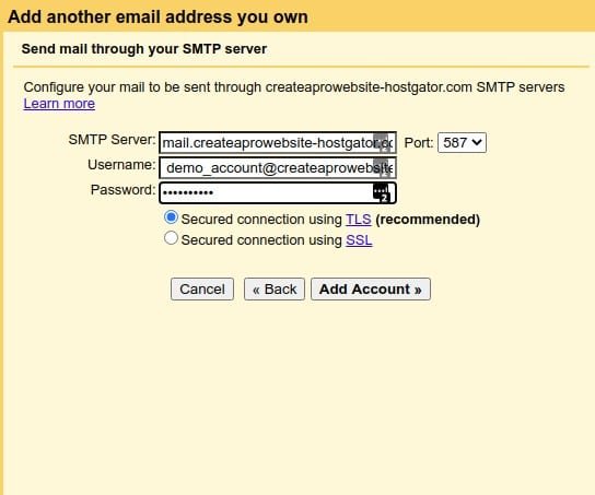 gmail business email free smtp settings