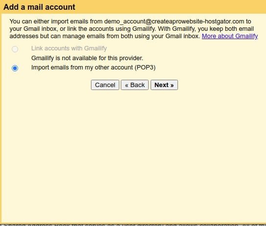 import emails email address with my own domain name