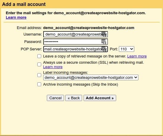 what an email address gmail add domain settings