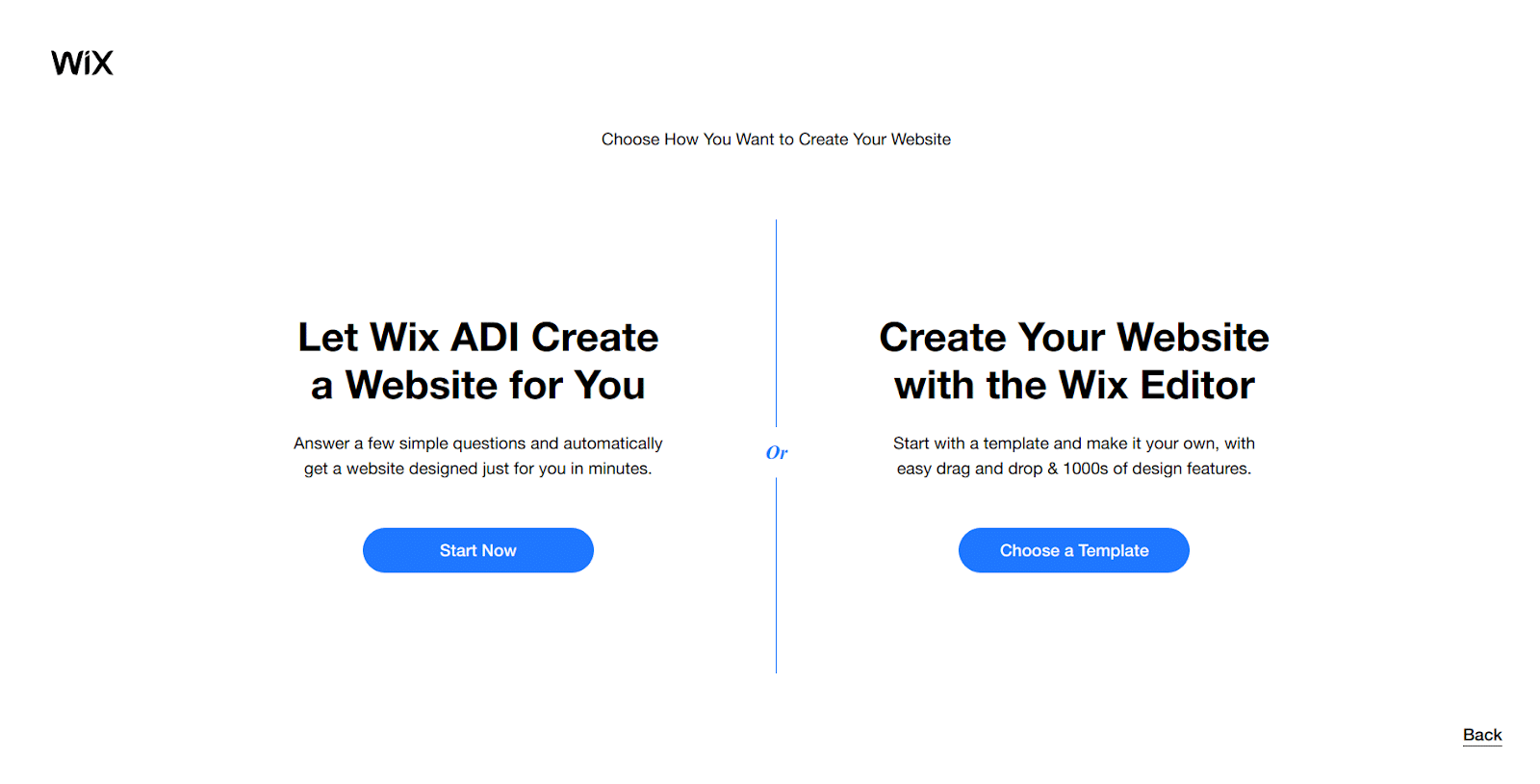 wix create website options
