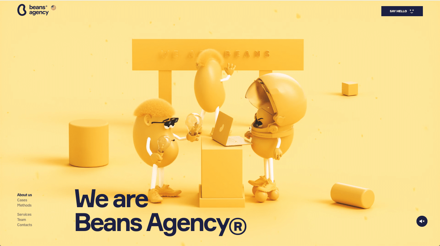 beans agency website color schemes examples