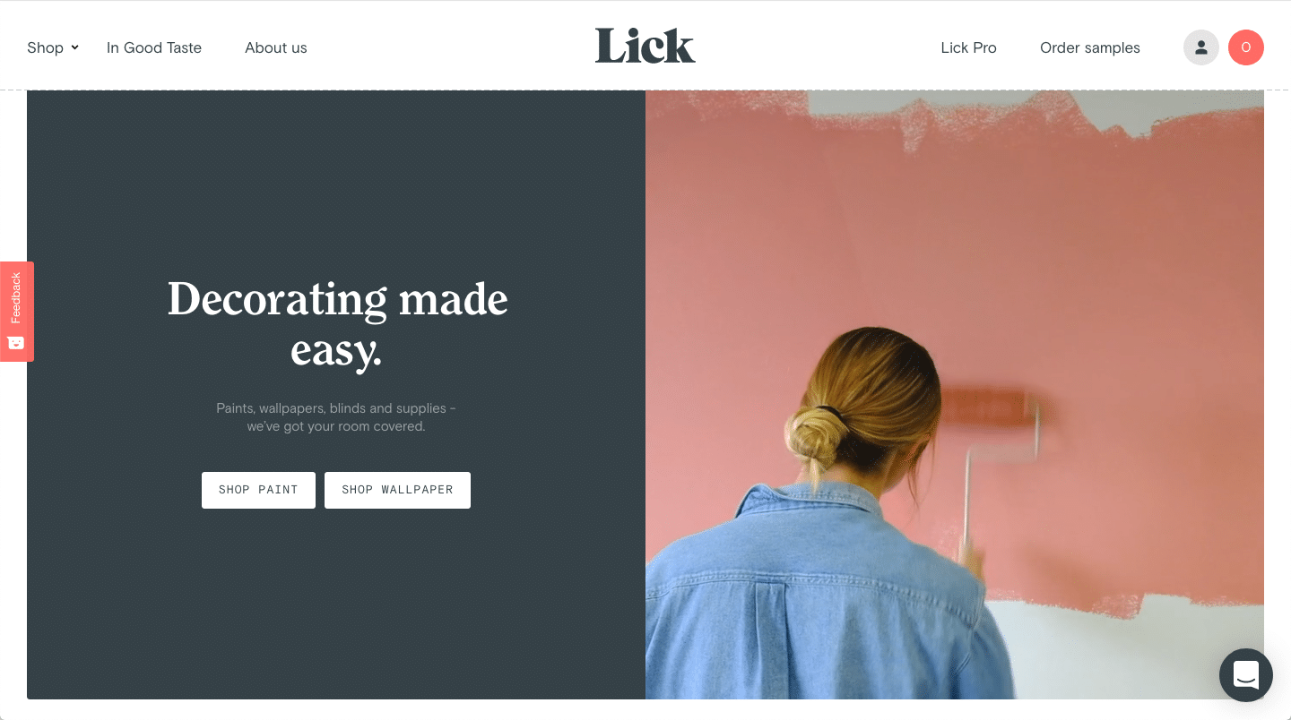 lick website color schemes examples