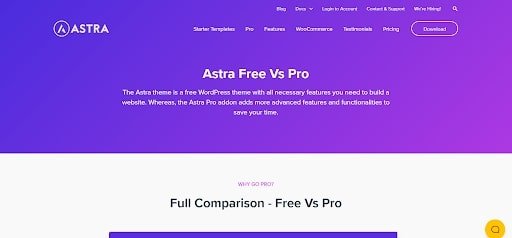 astra theme review astra free vs pro