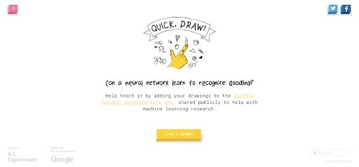 obscure websites quick draw homepage