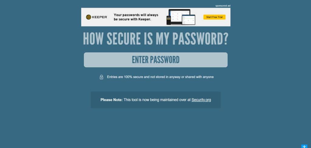 satisfying websites how secure is my password landing page
