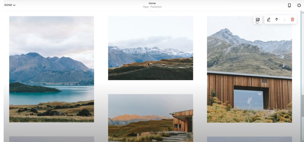 how to build a squarespace website gallery image editing